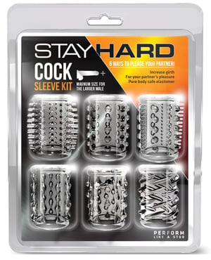 Blush Stay Hard Cock Sleeve Kit – Clear Box of 6 by Stay Hard product image