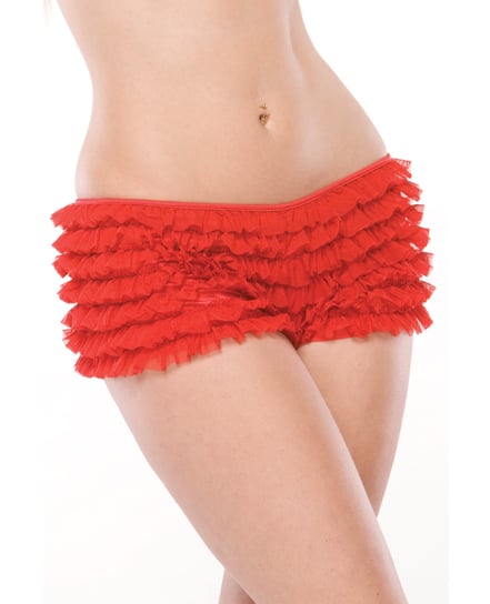 Ruffle Shorts w/Back Bow Detai Red O/S by Coquette product image
