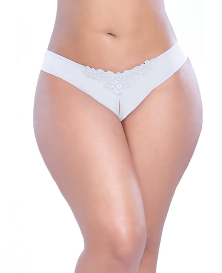 Crotchless Thong w/Pearls White 3X/4X by RSVP by Oh la la Cheri product image