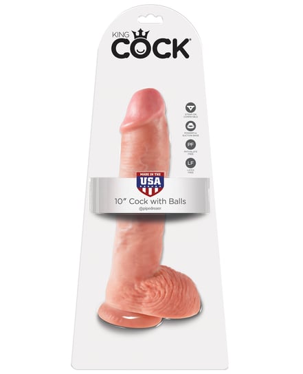 King Cock 10″ Cock w/Balls – Flesh by King Cock product image