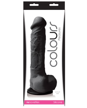 Colours Pleasures 8″ Dildo w/Suction Cup – Black by Colours product image