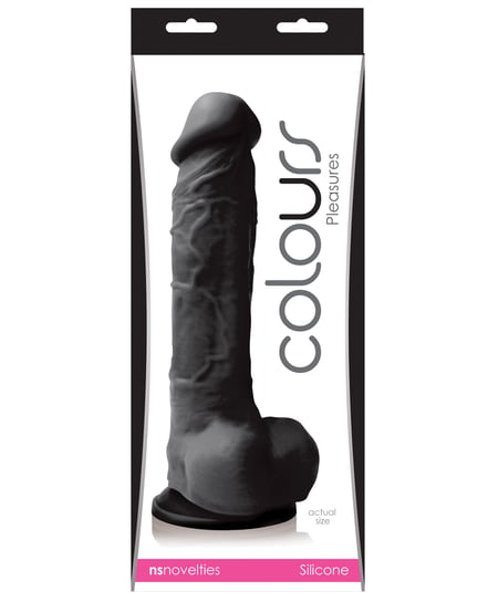 Colours Pleasures 8″ Dildo w/Suction Cup – Black by Colours product image