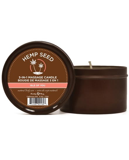 Earthly Body Suntouched Hemp Candle – 6 oz Round Tin Isle of You by Earthly Body product image