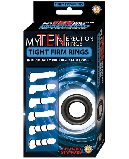 My Ten Erection Rings Tight Firm Rings – Black by Nasstoys product image