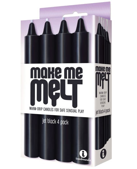 The 9’s Make Me Melt Sensual Warm Drip Candles – Jet Black Pack of 4 by The 9s product image