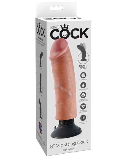 King Cock 8″ Vibrating Cock – Flesh by King Cock product image