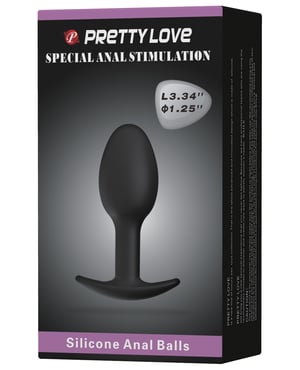 Pretty Love 3.34″ Silicone Anal Plug w/Ball – Black by Pretty Love product image