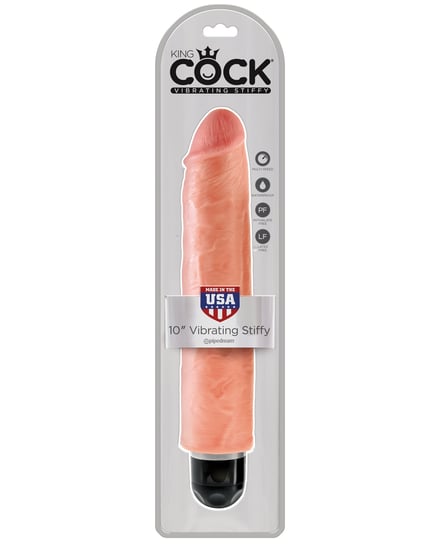 King Cock 10″ Vibrating Stiffy – Flesh by King Cock product image