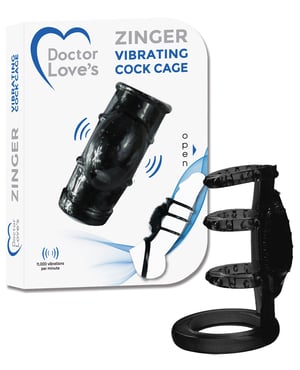 Doctor Love’s Zinger Vibrating Cock Cage – Black by Doctor Love product image