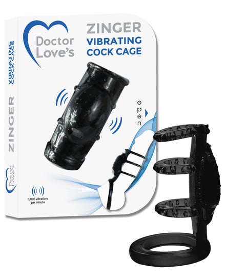 Doctor Love’s Zinger Vibrating Cock Cage – Black by Doctor Love product image