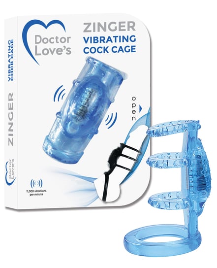 Doctor Love’s Zinger Vibrating Cock Cage – Blue by Doctor Love product image