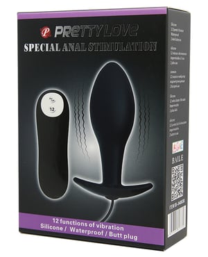 Pretty Love Vibrating Bulb Shaped Butt Plug – Black by Pretty Love product image