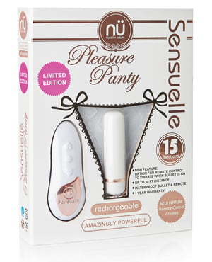 Nu Sensuelle Pleasure Panty Bullet w/Remote Control 15 Function – White by Nu Sensuelle product image