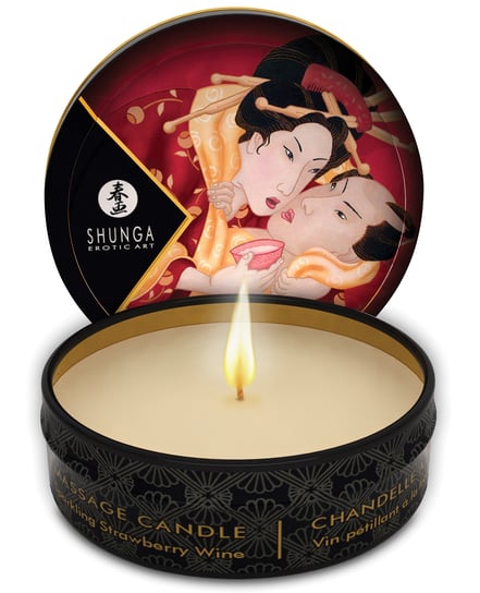 Shunga Romance Mini Candlelight Massage Candle – 1 oz Sparkling Strawberry Wine by Shunga product image