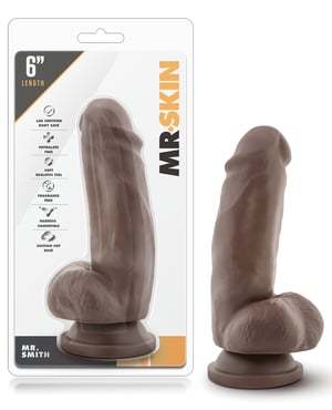 Blush Dr. Skin Mr. Smith 7″ Dildo w/Suction Cup – Chocolate by Dr. Skin product image