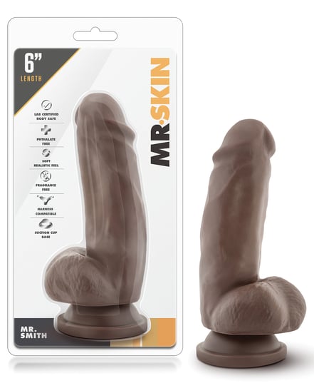 Blush Dr. Skin Mr. Smith 7″ Dildo w/Suction Cup – Chocolate by Dr. Skin product image