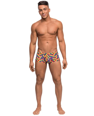 Pride Fest Contoured Pouch Mini Short Rainbow SM by Male Power product image