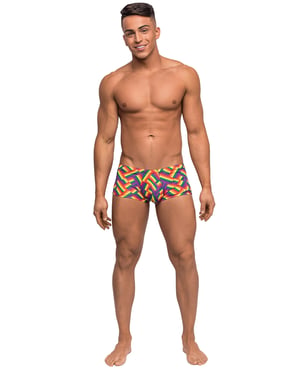 Pride Fest Contoured Pouch Mini Short Rainbow XL by Male Power product image