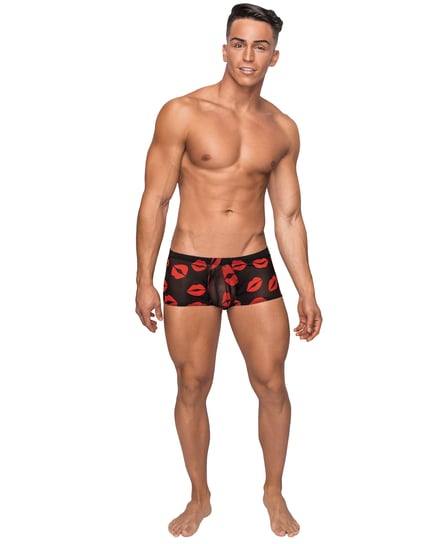 Kiss Me Stretch Mesh Mini Short Blk/Rd LG by Male Power product image