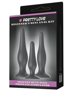 Pretty Love Beginner’s Mini Anal Kit – Black Set of 3 by Pretty Love product image