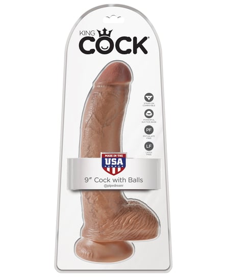 King Cock 9″ Cock w/Balls – Tan by King Cock product image