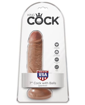 King Cock 7″ Cock w/Balls – Tan by King Cock product image