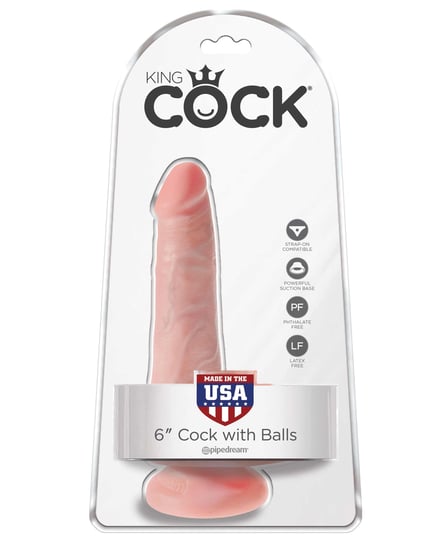 King Cock 6″ Cock w/Balls – Flesh by King Cock product image