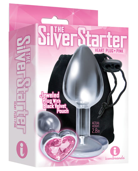 The 9’s The Silver Starter Bejeweled Heart Stainless Steel Plug – Pink by The 9s product image