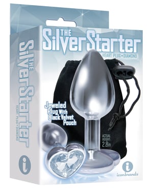 The 9’s The Silver Starter Bejeweled Heart Stainless Steel Plug – Diamond by The 9s product image