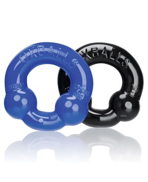 Oxballs Ultraballs Cock Rings – Black/Clear Pack of 2 by Oxballs product image