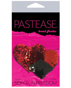 Pastease Color Changing Flip Sequins Hearts – Red/Black O/S by Pastease product image