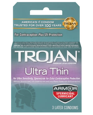 Trojan Ultra Thin Armor Spermicidal – Box of 3 by Trojan product image