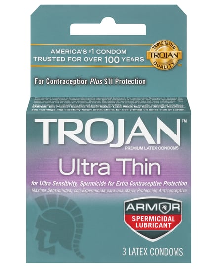 Trojan Ultra Thin Armor Spermicidal – Box of 3 by Trojan product image
