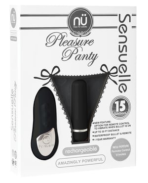 Nu Sensuelle Pleasure Panty Bullet w/Remote Control 15 Function – Black by Nu Sensuelle product image