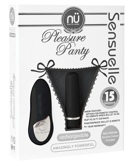 Nu Sensuelle Pleasure Panty Bullet w/Remote Control 15 Function – Black by Nu Sensuelle product image
