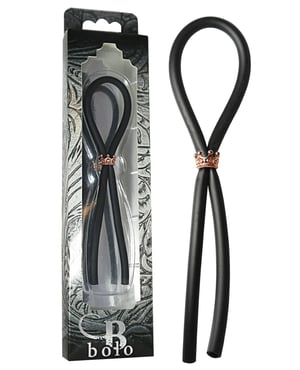 Bolo Silicone Lasso w/Rose Gold Crown Slider Ring – Black by Bolo product image