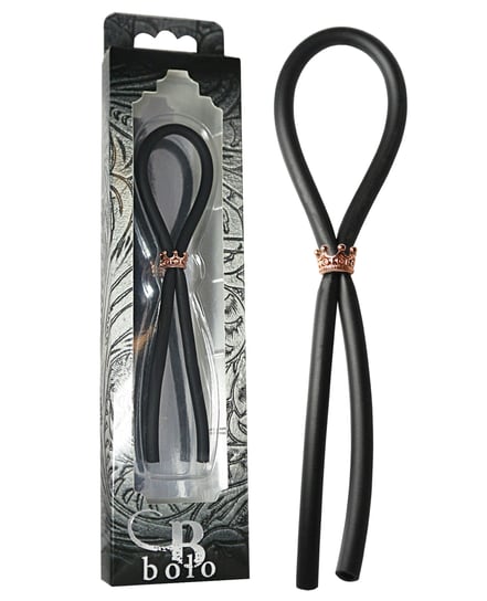 Bolo Silicone Lasso w/Rose Gold Crown Slider Ring – Black by Bolo product image