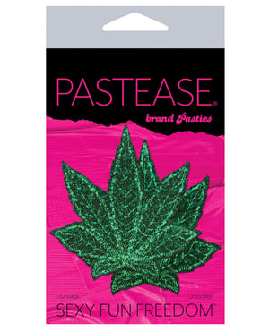 Pastease Glitter Marijuana Leafs – Green O/S by Pastease product image