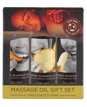 Earthly Body Edible Massage Oil Gift Set – 2 oz Banana, Mango & Pineapple by Earthly Body product image