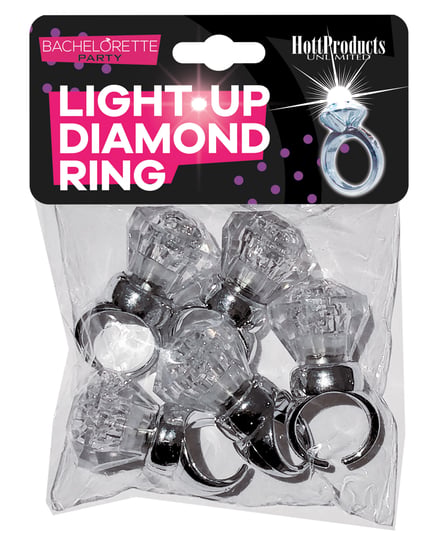 Light Up Diamond Ring – Pack of 5 by Hott Products product image
