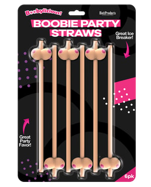 Booby Straws – Flesh Pack of 6 by Hott Products product image
