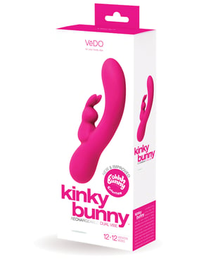 VeDO Kinky Bunny Plus Rechargeable Dual Vibe - Foxy Pink by Vedo | Phareros