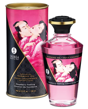Shunga Warming Oil – 3.5 oz Raspberry Feeling by Shunga product image