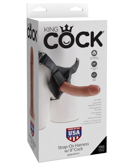 King Cock Strap-On Harness w/8″ Cock – Tan by King Cock product image