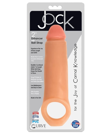 Curve Toys Jock Enhancer 2″ Extender w/Ball Strap – Vanilla by Jock product image