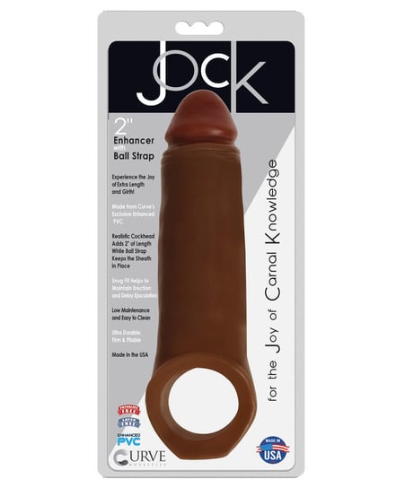 Curve Toys Jock Enhancer 2″ Extender w/Ball Strap – Chocolate by Jock product image