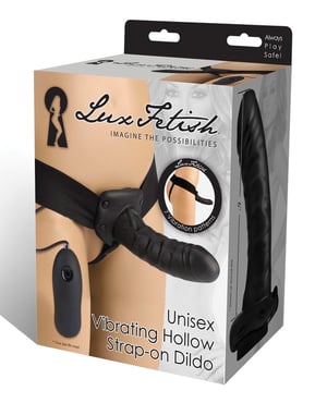 Lux Fetish Unisex Vibrating Hollow Strap On Dildo by Lux product image