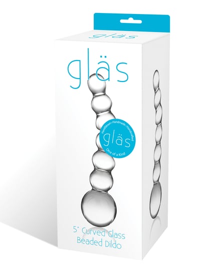 Glas 5″ Curved Glass Beaded Dildo by Glas product image