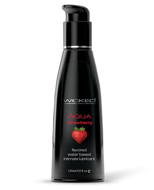 Wicked Sensual Care Aqua Water Based Lubricant – 4 oz Strawberry by Wicked Sensual Care product image