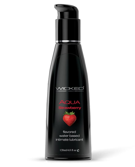 Wicked Sensual Care Aqua Water Based Lubricant – 4 oz Strawberry by Wicked Sensual Care product image